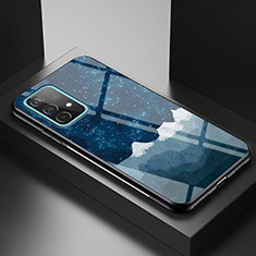 Funda Bumper Silicona Gel Espejo Patron de Moda Carcasa LS1 para Samsung Galaxy A52s 5G Azul