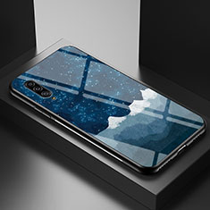 Funda Bumper Silicona Gel Espejo Patron de Moda Carcasa LS1 para Samsung Galaxy A90 5G Azul