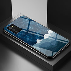 Funda Bumper Silicona Gel Espejo Patron de Moda Carcasa LS1 para Samsung Galaxy F02S SM-E025F Azul