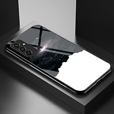 Funda Bumper Silicona Gel Espejo Patron de Moda Carcasa LS1 para Samsung Galaxy F13 4G Negro
