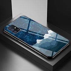 Funda Bumper Silicona Gel Espejo Patron de Moda Carcasa LS1 para Samsung Galaxy M31s Azul