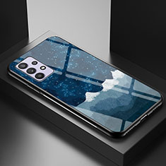 Funda Bumper Silicona Gel Espejo Patron de Moda Carcasa LS1 para Samsung Galaxy M32 5G Azul