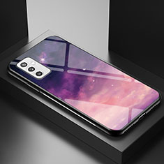 Funda Bumper Silicona Gel Espejo Patron de Moda Carcasa LS1 para Samsung Galaxy M52 5G Morado