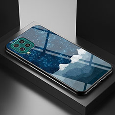 Funda Bumper Silicona Gel Espejo Patron de Moda Carcasa LS1 para Samsung Galaxy M62 4G Azul