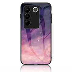 Funda Bumper Silicona Gel Espejo Patron de Moda Carcasa LS1 para Vivo V27 Pro 5G Morado