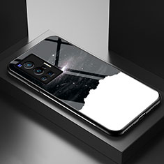 Funda Bumper Silicona Gel Espejo Patron de Moda Carcasa LS1 para Vivo X70 Pro 5G Negro