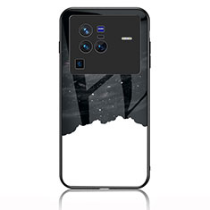 Funda Bumper Silicona Gel Espejo Patron de Moda Carcasa LS1 para Vivo X80 Pro 5G Negro