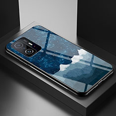 Funda Bumper Silicona Gel Espejo Patron de Moda Carcasa LS1 para Xiaomi Mi 11T Pro 5G Azul