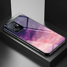 Funda Bumper Silicona Gel Espejo Patron de Moda Carcasa LS1 para Xiaomi Mi 11T Pro 5G Morado