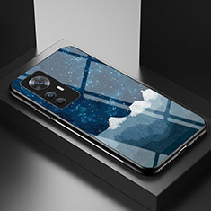 Funda Bumper Silicona Gel Espejo Patron de Moda Carcasa LS1 para Xiaomi Mi 12T 5G Azul