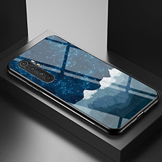 Funda Bumper Silicona Gel Espejo Patron de Moda Carcasa LS1 para Xiaomi Mi Note 10 Lite Azul