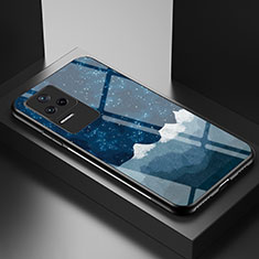Funda Bumper Silicona Gel Espejo Patron de Moda Carcasa LS1 para Xiaomi Poco F4 5G Azul