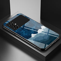 Funda Bumper Silicona Gel Espejo Patron de Moda Carcasa LS1 para Xiaomi Redmi Note 11R 5G Azul