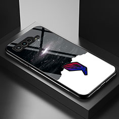 Funda Bumper Silicona Gel Espejo Patron de Moda Carcasa LS2 para Asus ROG Phone 5 ZS673KS Negro