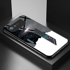 Funda Bumper Silicona Gel Espejo Patron de Moda Carcasa LS2 para Asus ROG Phone 6 Pro Negro