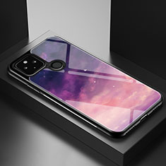 Funda Bumper Silicona Gel Espejo Patron de Moda Carcasa LS2 para Google Pixel 4a 5G Morado