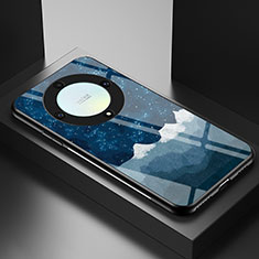 Funda Bumper Silicona Gel Espejo Patron de Moda Carcasa LS2 para Huawei Honor Magic5 Lite 5G Azul