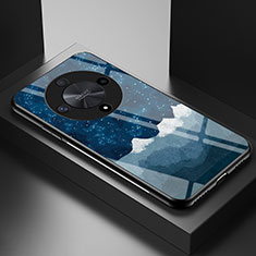 Funda Bumper Silicona Gel Espejo Patron de Moda Carcasa LS2 para Huawei Honor Magic6 Lite 5G Azul