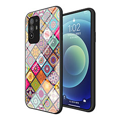 Funda Bumper Silicona Gel Espejo Patron de Moda Carcasa LS2 para Oppo F19 Pro+ Plus 5G Multicolor