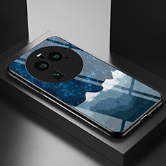 Funda Bumper Silicona Gel Espejo Patron de Moda Carcasa LS2 para Oppo Find X6 Pro 5G Azul