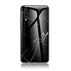 Funda Bumper Silicona Gel Espejo Patron de Moda Carcasa LS2 para Samsung Galaxy A70 Negro