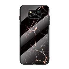 Funda Bumper Silicona Gel Espejo Patron de Moda Carcasa LS2 para Xiaomi Poco X3 Pro Oro y Negro