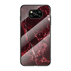 Funda Bumper Silicona Gel Espejo Patron de Moda Carcasa LS2 para Xiaomi Poco X3 Pro Rojo