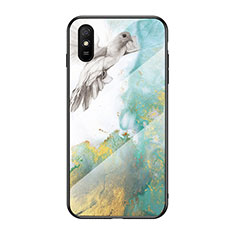 Funda Bumper Silicona Gel Espejo Patron de Moda Carcasa LS2 para Xiaomi Redmi 9AT Verde