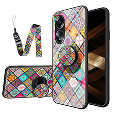 Funda Bumper Silicona Gel Espejo Patron de Moda Carcasa LS3 para Oppo A38 Multicolor