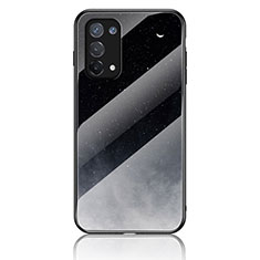 Funda Bumper Silicona Gel Espejo Patron de Moda Carcasa LS4 para Oppo A95 4G Gris