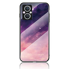 Funda Bumper Silicona Gel Espejo Patron de Moda Carcasa LS4 para Oppo Reno8 Z 5G Morado