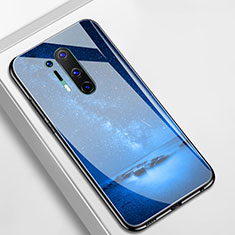 Funda Bumper Silicona Gel Espejo Patron de Moda Carcasa M01 para OnePlus 8 Pro Azul