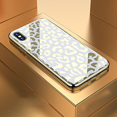 Funda Bumper Silicona Gel Espejo Patron de Moda Carcasa para Apple iPhone X Blanco