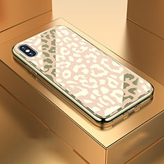 Funda Bumper Silicona Gel Espejo Patron de Moda Carcasa para Apple iPhone X Oro