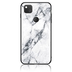 Funda Bumper Silicona Gel Espejo Patron de Moda Carcasa para Google Pixel 4a Blanco