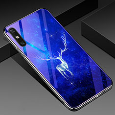 Funda Bumper Silicona Gel Espejo Patron de Moda Carcasa para Huawei Enjoy 10e Azul
