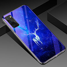 Funda Bumper Silicona Gel Espejo Patron de Moda Carcasa para Huawei Honor View 30 Pro 5G Azul