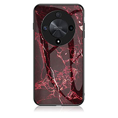 Funda Bumper Silicona Gel Espejo Patron de Moda Carcasa para Huawei Honor X9b 5G Rojo