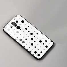 Funda Bumper Silicona Gel Espejo Patron de Moda Carcasa para Huawei Mate 20 Lite Blanco