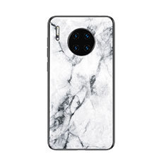 Funda Bumper Silicona Gel Espejo Patron de Moda Carcasa para Huawei Mate 30E Pro 5G Blanco