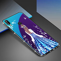 Funda Bumper Silicona Gel Espejo Patron de Moda Carcasa para Huawei Nova 3e Azul