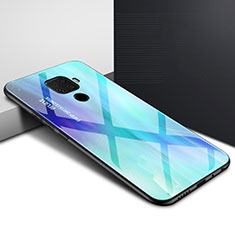 Funda Bumper Silicona Gel Espejo Patron de Moda Carcasa para Huawei Nova 5z Cian