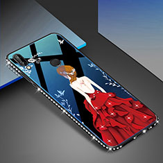 Funda Bumper Silicona Gel Espejo Patron de Moda Carcasa para Huawei P20 Lite Rojo y Negro