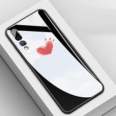 Funda Bumper Silicona Gel Espejo Patron de Moda Carcasa para Huawei P20 Pro Negro