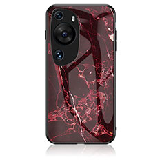 Funda Bumper Silicona Gel Espejo Patron de Moda Carcasa para Huawei P60 Art Rojo
