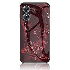 Funda Bumper Silicona Gel Espejo Patron de Moda Carcasa para Oppo A17 Rojo