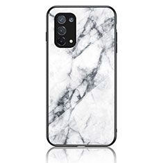 Funda Bumper Silicona Gel Espejo Patron de Moda Carcasa para Oppo A95 4G Blanco