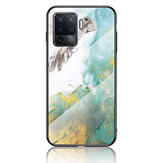 Funda Bumper Silicona Gel Espejo Patron de Moda Carcasa para Oppo F19 Pro Verde