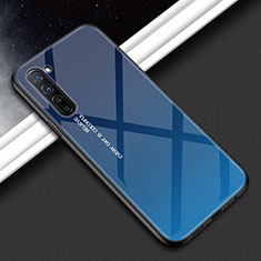 Funda Bumper Silicona Gel Espejo Patron de Moda Carcasa para Oppo Find X2 Lite Azul