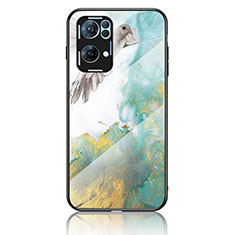 Funda Bumper Silicona Gel Espejo Patron de Moda Carcasa para Oppo Reno7 Pro 5G Verde